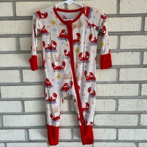 Little Sleepies Red and White Kids Pajama Footies
